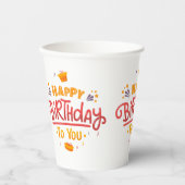 Happy Birthday Themed Paper Cups Pappbecher (Vorderseite)