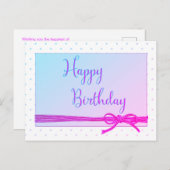Happy Birthday Tied mit Bow Birthday Card Postkarte (Vorne/Hinten)