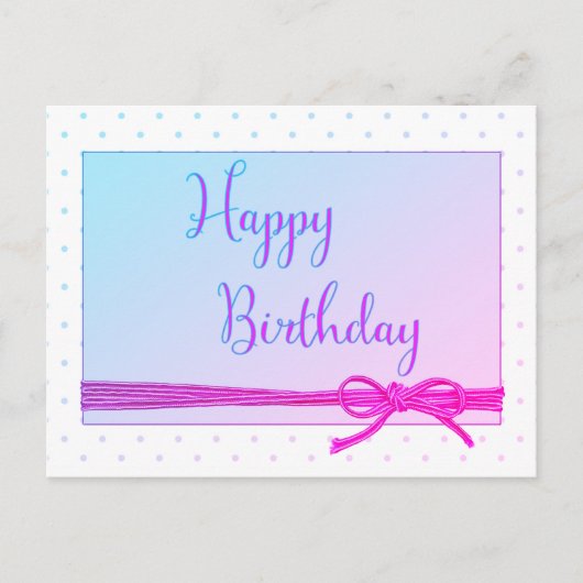 Happy Birthday Tied mit Bow Birthday Card Postkarte (Vorderseite)