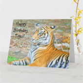 Happy Birthday Tiger Karte (Gelbe Blume)