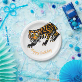 Happy Birthday - TIGER - wilde Tiere Papierplatte Pappteller (Party)