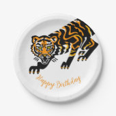 Happy Birthday - TIGER - wilde Tiere Papierplatte Pappteller (Vorderseite)