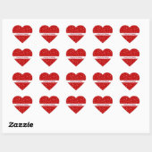 Happy Birthday Tiny Hearts on Red Heart Sticker (Blatt)