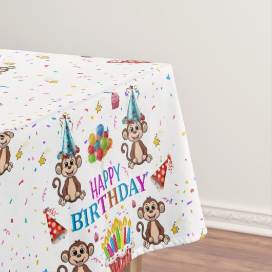 Happy Birthday Tischdecke Monkey Konfetti Cupcake (Beispiel)