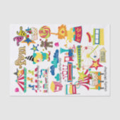 Happy Birthday Tissue Carnival Circus Seidenpapier (Vorderseite)