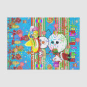 Happy Birthday Tissue Christmas Snowman Seidenpapier (Vorderseite)