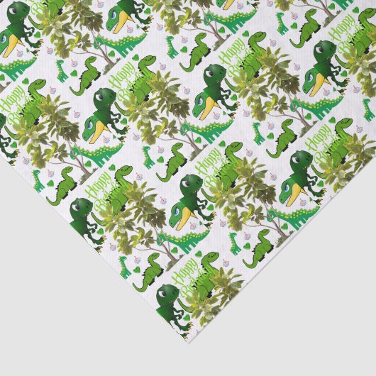 Happy Birthday Tissue Dinosaur Seidenpapier (Ausschnitt)