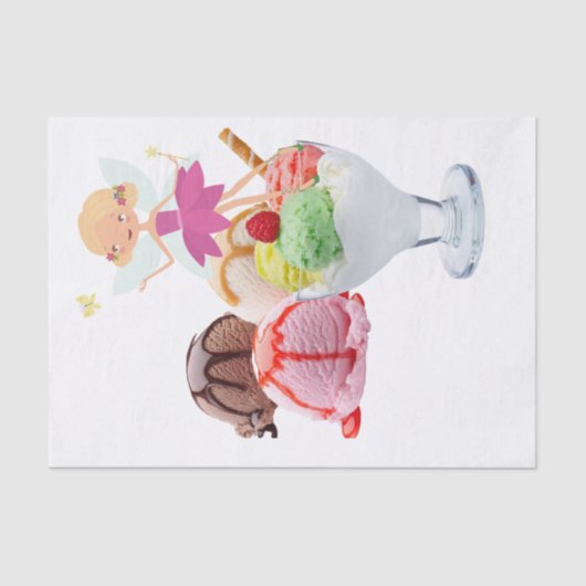 Happy Birthday Tissue Fairy Ice Creme Seidenpapier (Vorderseite)