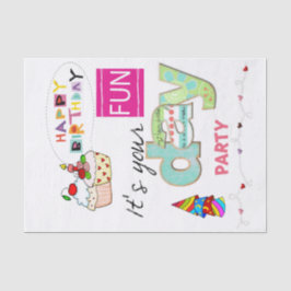 Happy Birthday Tissue FUN Cupcake Seidenpapier