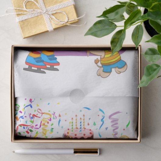 Happy Birthday Tissue Hippopotamus Seidenpapier (Geschenk)