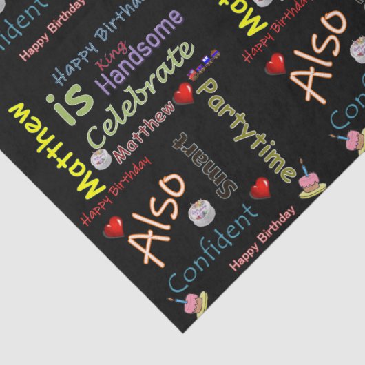 Happy Birthday Tissue Matthew Seidenpapier (Detail)