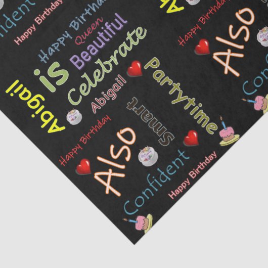 Happy Birthday Tissue Paper Abigail Seidenpapier (Detail)