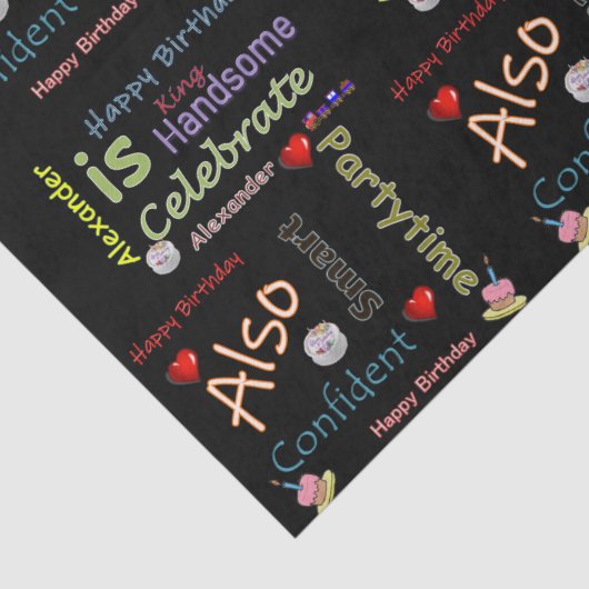 Happy Birthday Tissue Paper Alexander Seidenpapier (Detail)