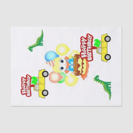 Happy Birthday Tissue Paper Alligator Seidenpapier (Vorderseite)