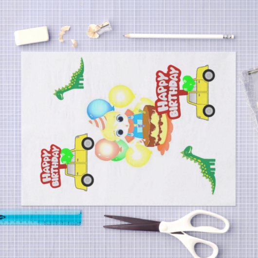 Happy Birthday Tissue Paper Alligator Seidenpapier (Handwerk)