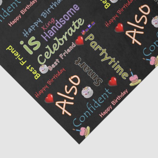 Happy Birthday Tissue Paper Best Friend Seidenpapier (Detail)