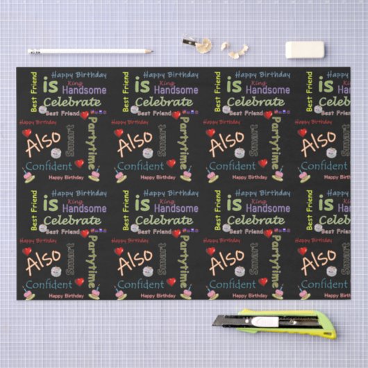 Happy Birthday Tissue Paper Best Friend Seidenpapier (Handwerk)