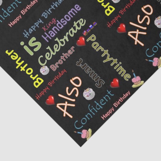 Happy Birthday Tissue Paper Brother Seidenpapier (Detail)