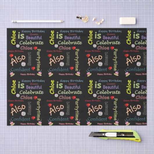 Happy Birthday Tissue Paper Chloe Seidenpapier (Handwerk)