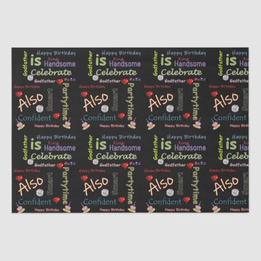 Happy Birthday Tissue Paper God Father Seidenpapier (Vorderseite)