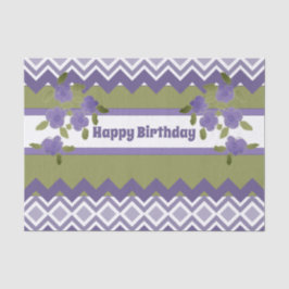 Happy Birthday Tissue Paper in Lila und Olivenhain Seidenpapier