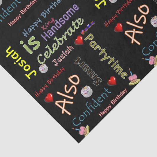 Happy Birthday Tissue Paper Josiah Seidenpapier (Detail)