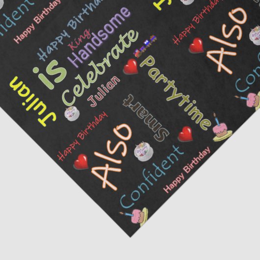 Happy Birthday Tissue Paper Julian Seidenpapier (Detail)