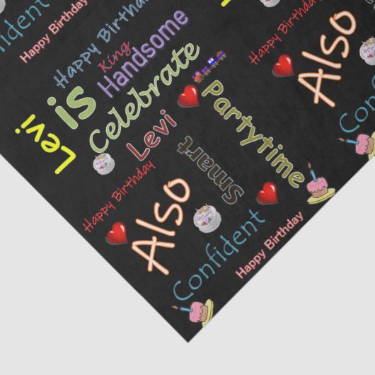 Happy Birthday Tissue Paper Levi Seidenpapier (Detail)