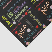 Happy Birthday Tissue Paper Lincoln Seidenpapier (Detail)