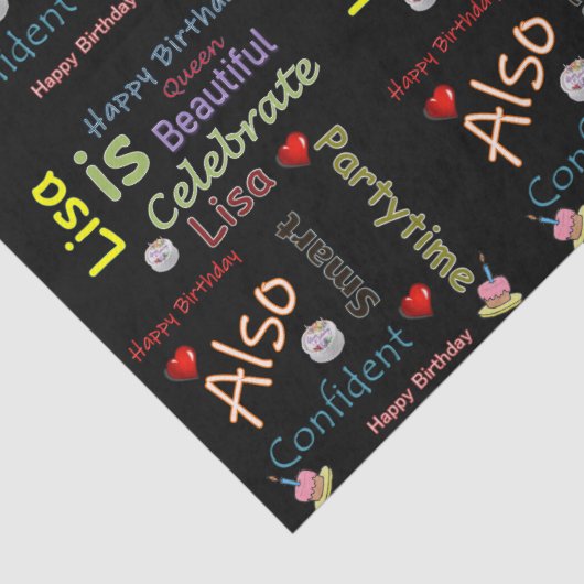 Happy Birthday Tissue Paper Lisa Seidenpapier (Detail)