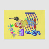 Happy Birthday Tissue Paper Music Gitarre Seidenpapier (Vorderseite)