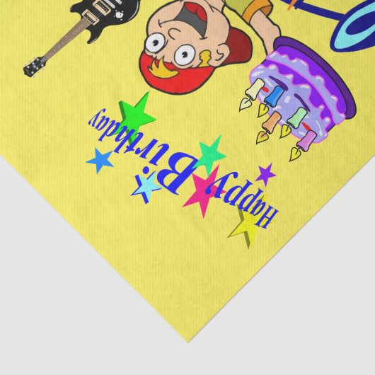 Happy Birthday Tissue Paper Music Gitarre Seidenpapier (Ausschnitt)