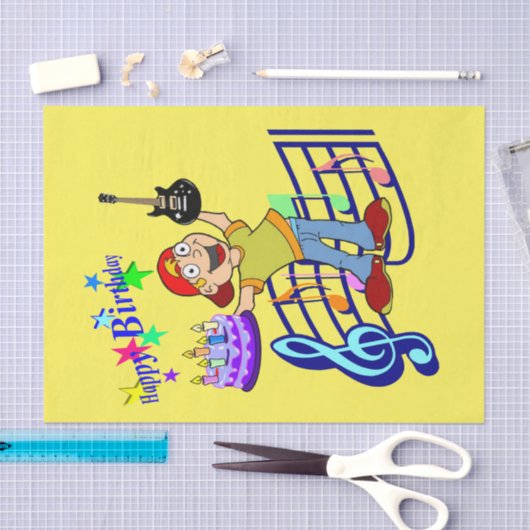 Happy Birthday Tissue Paper Music Gitarre Seidenpapier (Handwerk)