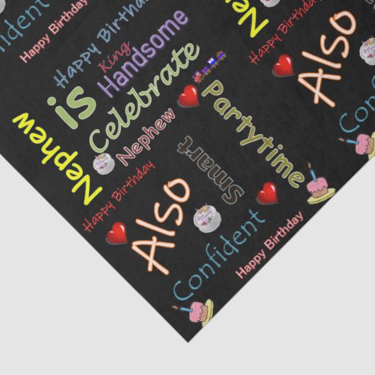 Happy Birthday Tissue Paper Nephew Seidenpapier (Detail)