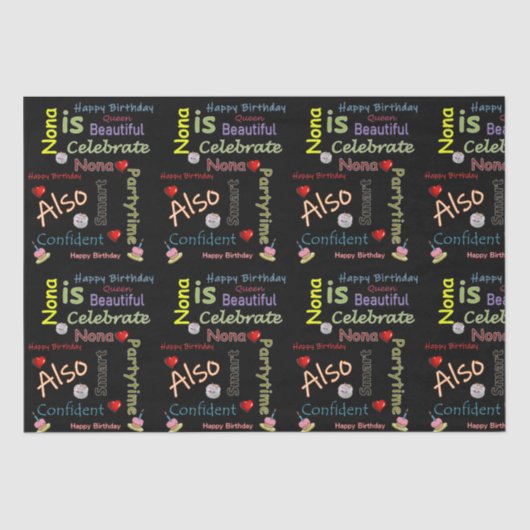 Happy Birthday Tissue Paper Nona Seidenpapier (Vorderseite)