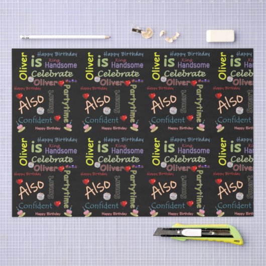 Happy Birthday Tissue Paper Oliver Seidenpapier (Handwerk)