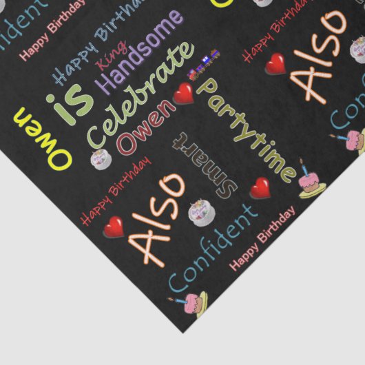 Happy Birthday Tissue Paper Owen Seidenpapier (Detail)