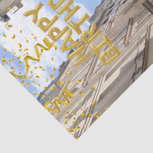 Happy Birthday Tissue Paper Paris Frankreich Seidenpapier (Ausschnitt)