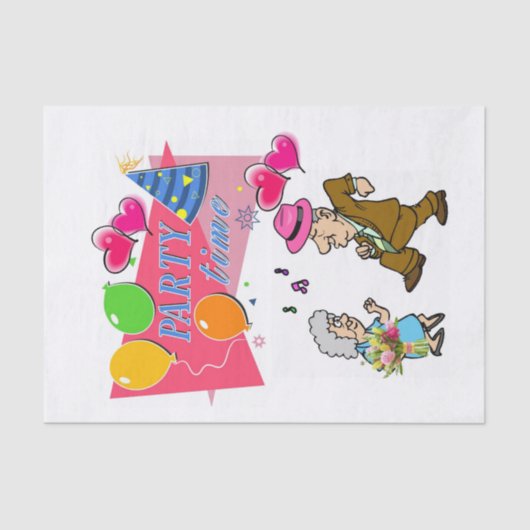 Happy Birthday Tissue Paper Party Time Seidenpapier (Vorderseite)