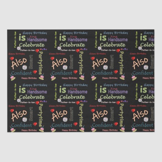 Happy Birthday Tissue Paper Pater in Law Seidenpapier (Vorderseite)