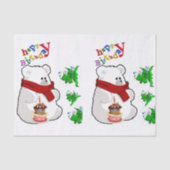 Happy Birthday Tissue Paper Polar Bear Seidenpapier (Vorderseite)