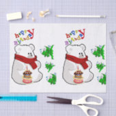 Happy Birthday Tissue Paper Polar Bear Seidenpapier (Handwerk)