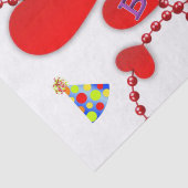 Happy Birthday Tissue Paper Red Hearts Seidenpapier (Ausschnitt)