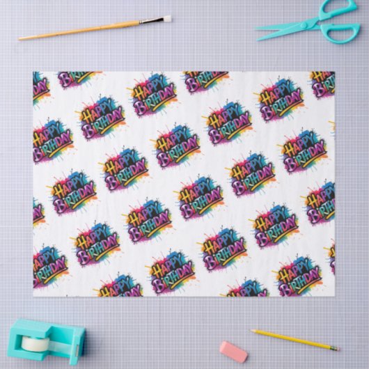 Happy Birthday Tissue Paper Seidenpapier (Basteln)