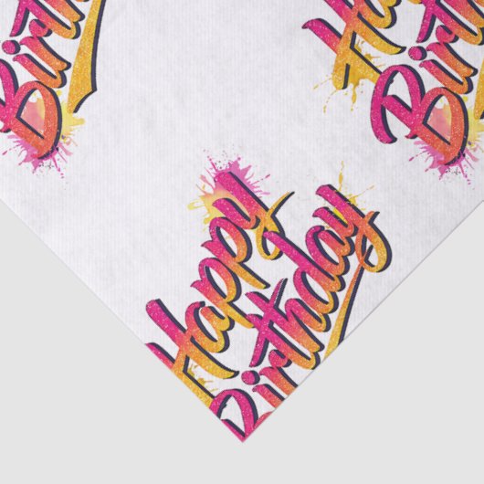 Happy Birthday Tissue Paper Seidenpapier (Detail)