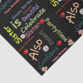 Happy Birthday Tissue Paper Sister Seidenpapier (Detail)