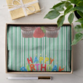 Happy Birthday Tissue Paper Stripe Penguin Seidenpapier (Geschenk)