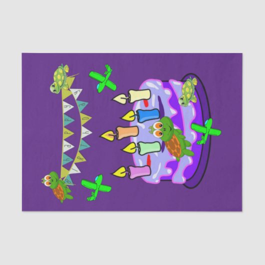 Happy Birthday Tissue Paper Turtles Seidenpapier (Vorderseite)