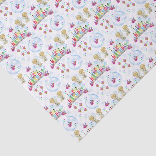 Happy Birthday Tissue Paper Twin Angels Seidenpapier (Ausschnitt)