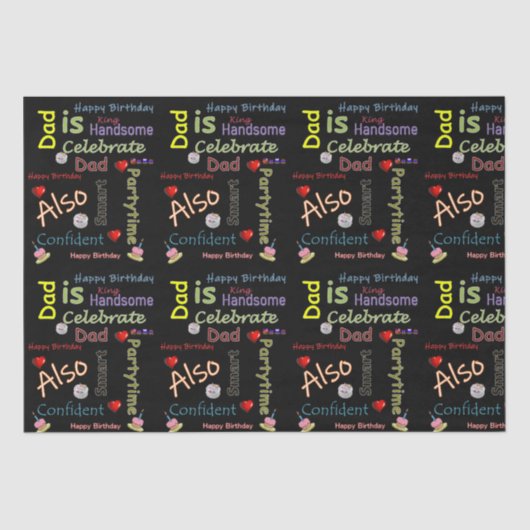 Happy Birthday Tissue Paper Vater Seidenpapier (Vorderseite)